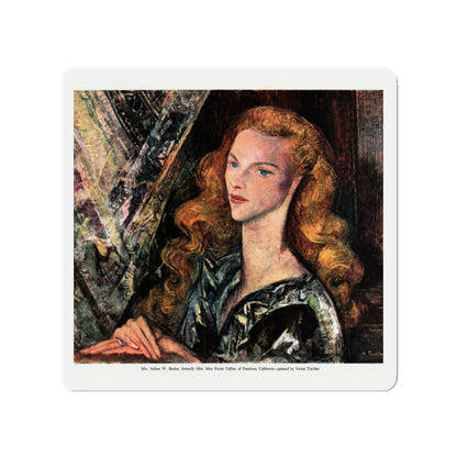 Mrs. Arthur W. Backer, Collier's, January 10, 1948 (Magazine Illustration) Refrigerator Magnet-2" x 2"-The Sticker Space