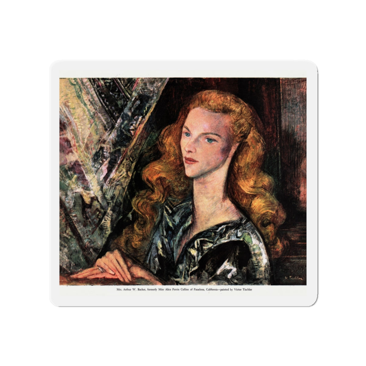 Mrs. Arthur W. Backer, Collier's, January 10, 1948 (Magazine Illustration) Refrigerator Magnet-3" x 3"-The Sticker Space