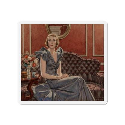 Mrs. Brookfield Van Rensselaer, Camel Cigarette advertisement, 1935 (Magazine Illustration) Refrigerator Magnet-4" x 4"-The Sticker Space