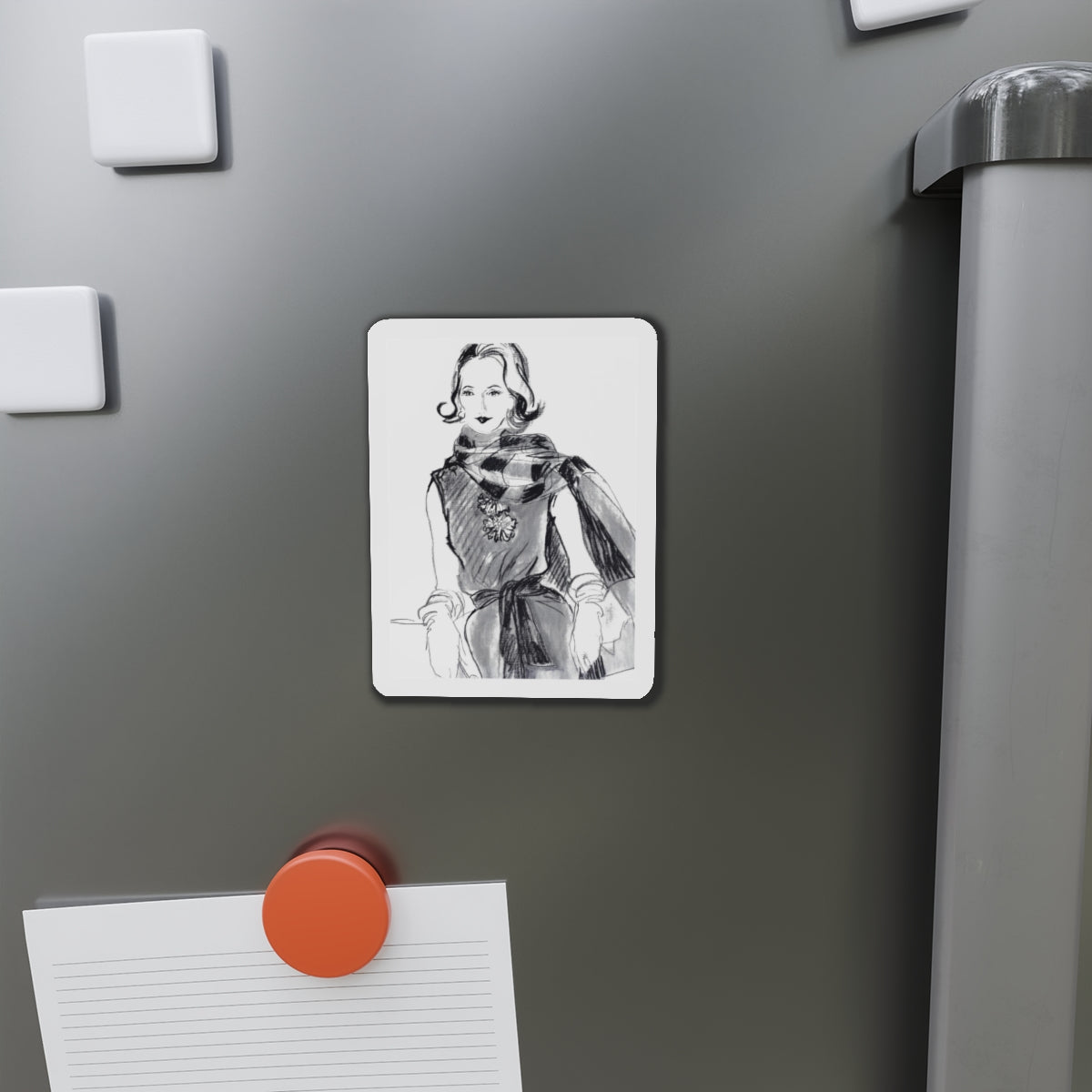 Mrs. Richard Dorso, 1960 (Magazine Illustration) Refrigerator Magnet-The Sticker Space