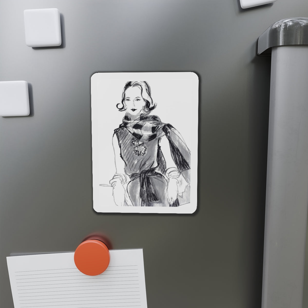 Mrs. Richard Dorso, 1960 (Magazine Illustration) Refrigerator Magnet-The Sticker Space