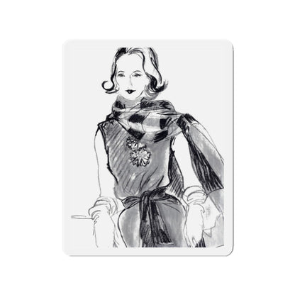 Mrs. Richard Dorso, 1960 (Magazine Illustration) Refrigerator Magnet-2" x 2"-The Sticker Space