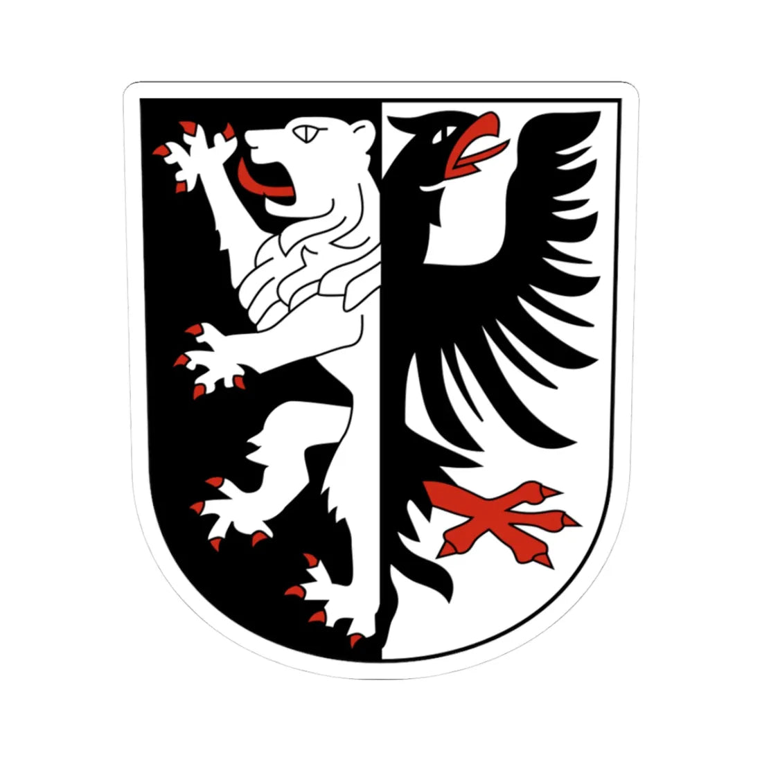 Märstetten-blazon (Switzerland) (Coat of Arms) STICKER Vinyl Kiss-Cut Decal 3 Inch White - The Sticker Space