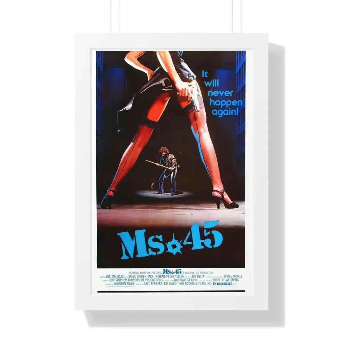 MS. 45 (ANGEL OF VENGEANCE) 1981 - Framed Movie Poster 16″ x 24″ White - The Sticker Space