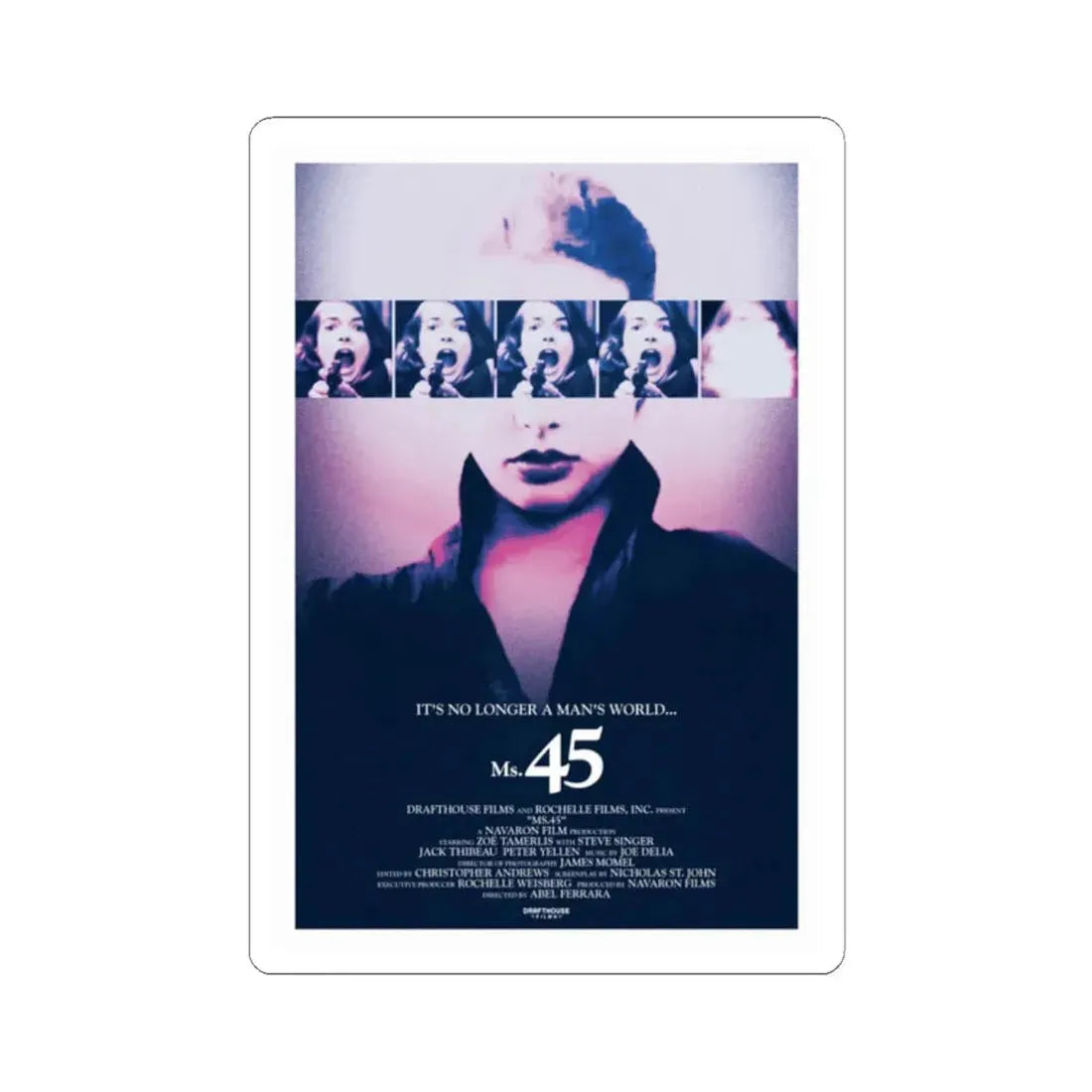 MS. 45 (ANGEL OF VENGEANCE) 3 1981 Movie Poster - STICKER Vinyl Kiss-Cut Decal 2 Inch White - The Sticker Space