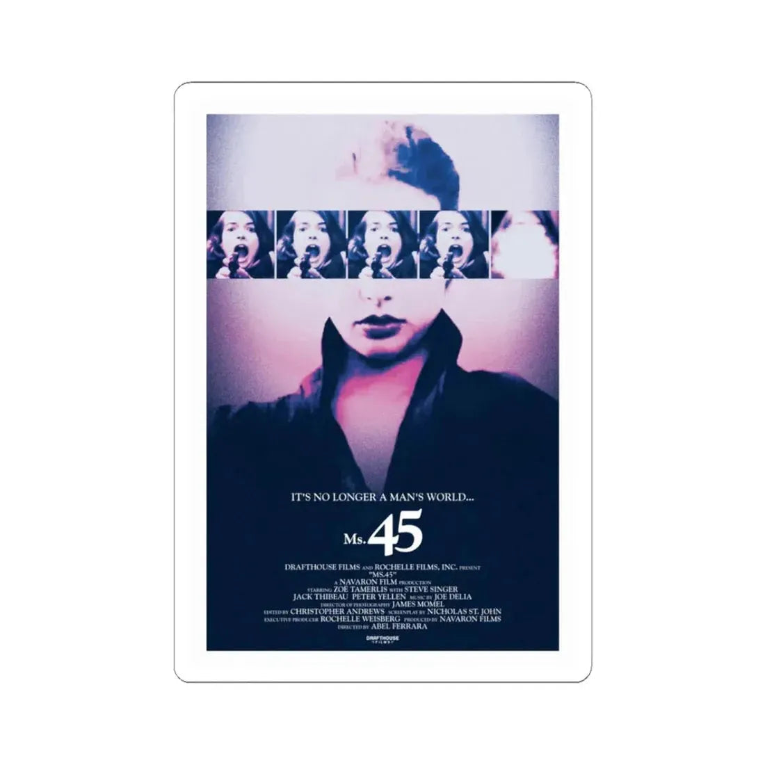 MS. 45 (ANGEL OF VENGEANCE) 3 1981 Movie Poster - STICKER Vinyl Kiss-Cut Decal 3 Inch White - The Sticker Space