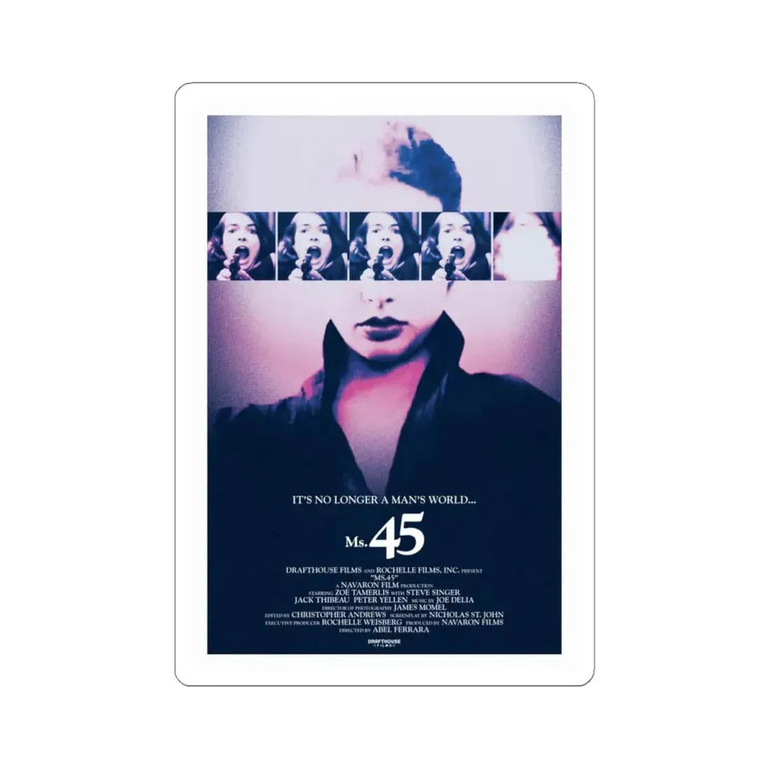 MS. 45 (ANGEL OF VENGEANCE) 3 1981 Movie Poster - STICKER Vinyl Kiss-Cut Decal 4 Inch White - The Sticker Space