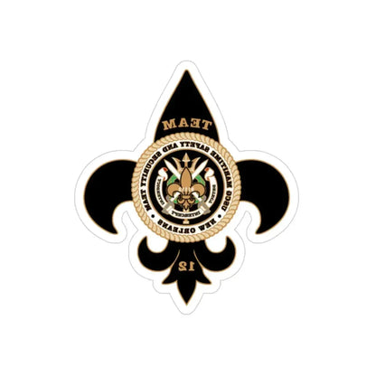 MSST New Orleans Team 12 (U.S. Coast Guard) REVERSE PRINT Transparent Die-Cut STICKER 3 Inch Die-Cut Transparent - The Sticker Space