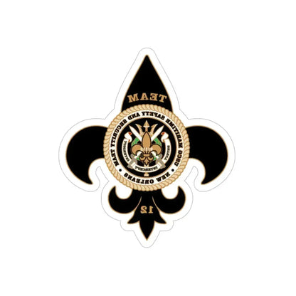 MSST New Orleans Team 12 (U.S. Coast Guard) REVERSE PRINT Transparent Die-Cut STICKER 5 Inch Die-Cut Transparent - The Sticker Space