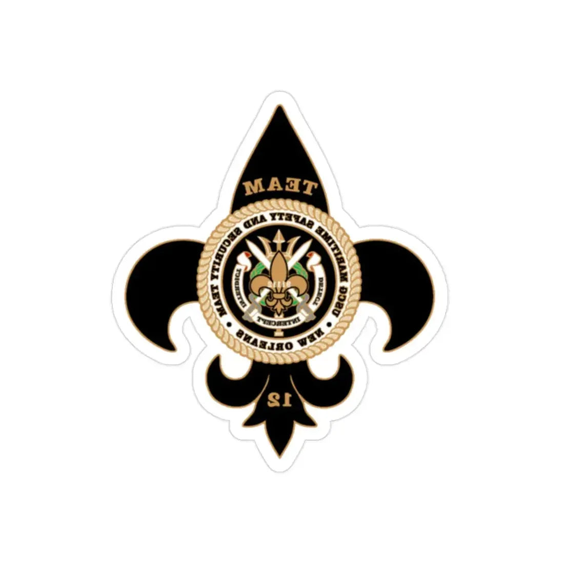 MSST New Orleans Team 12 (U.S. Coast Guard) REVERSE PRINT Transparent Die-Cut STICKER - The Sticker Space
