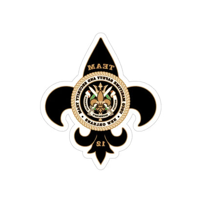 MSST New Orleans Team 12 (U.S. Coast Guard) REVERSE PRINT Transparent Die-Cut STICKER - The Sticker Space