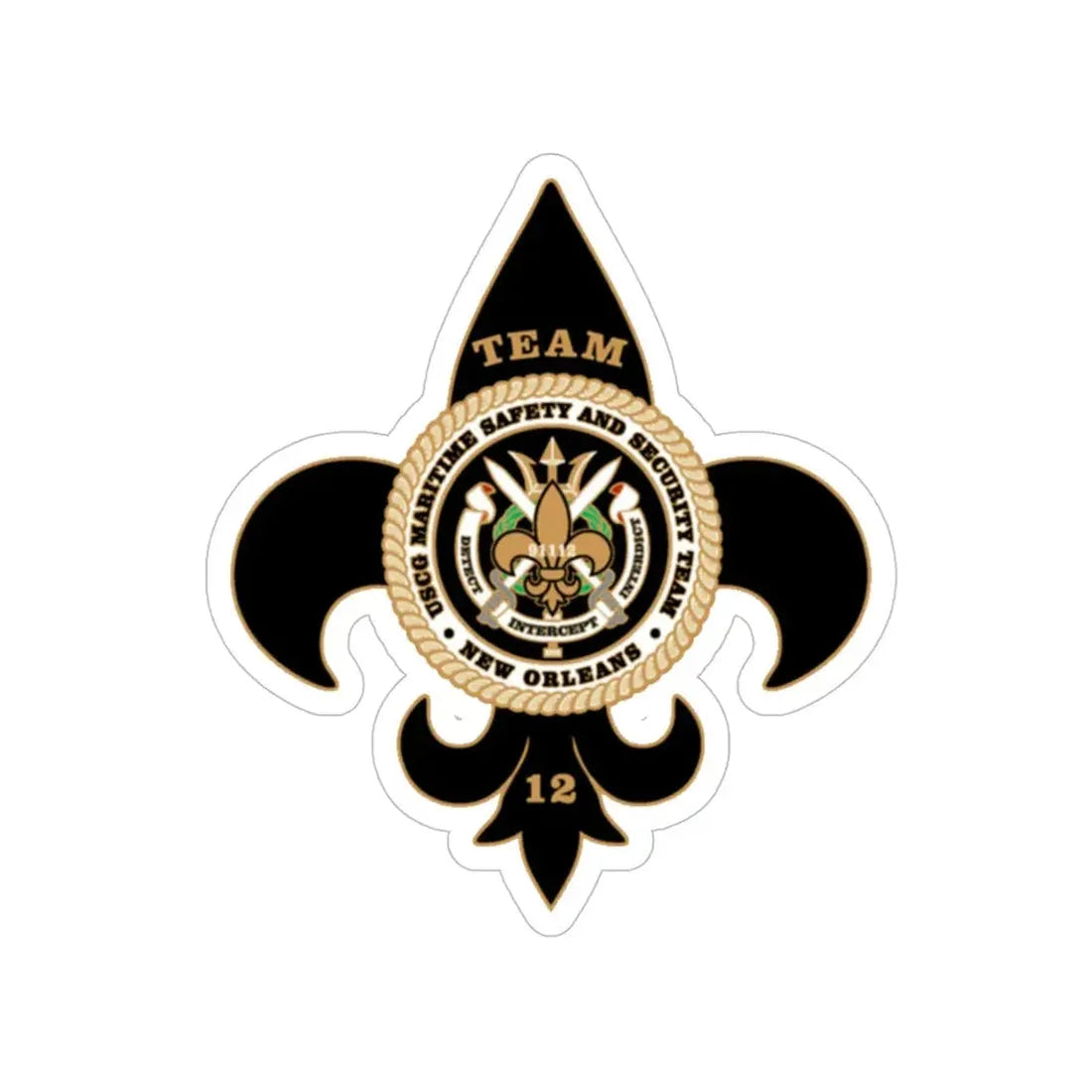 MSST New Orleans Team 12 (U.S. Coast Guard) Transparent STICKER Die-Cut Vinyl Decal 5 Inch - The Sticker Space