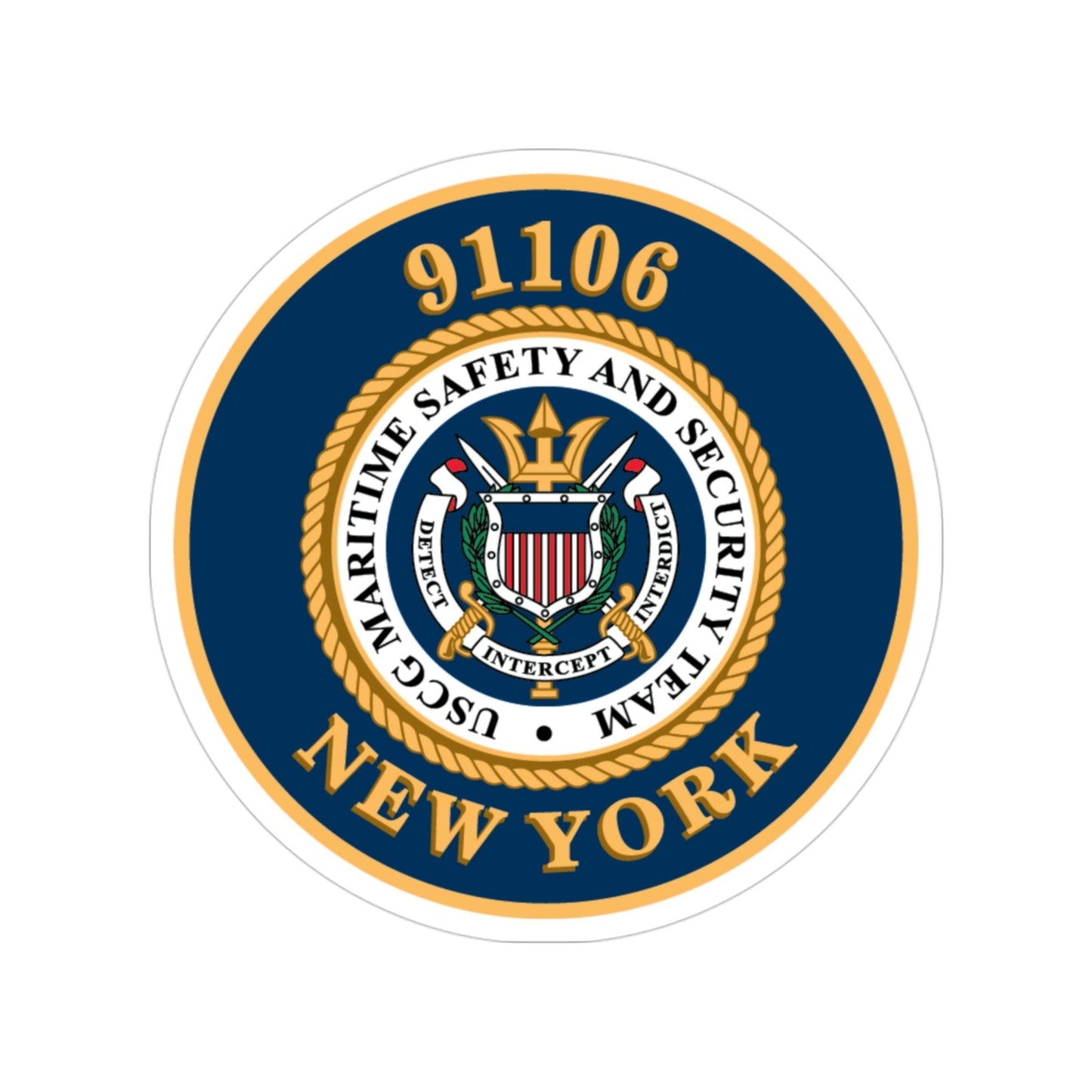 MSST New York 91106 Maritime Safety & Sec Team (U.S. Coast Guard) Transparent STICKER Die-Cut Vinyl Decal-3 Inch-The Sticker Space