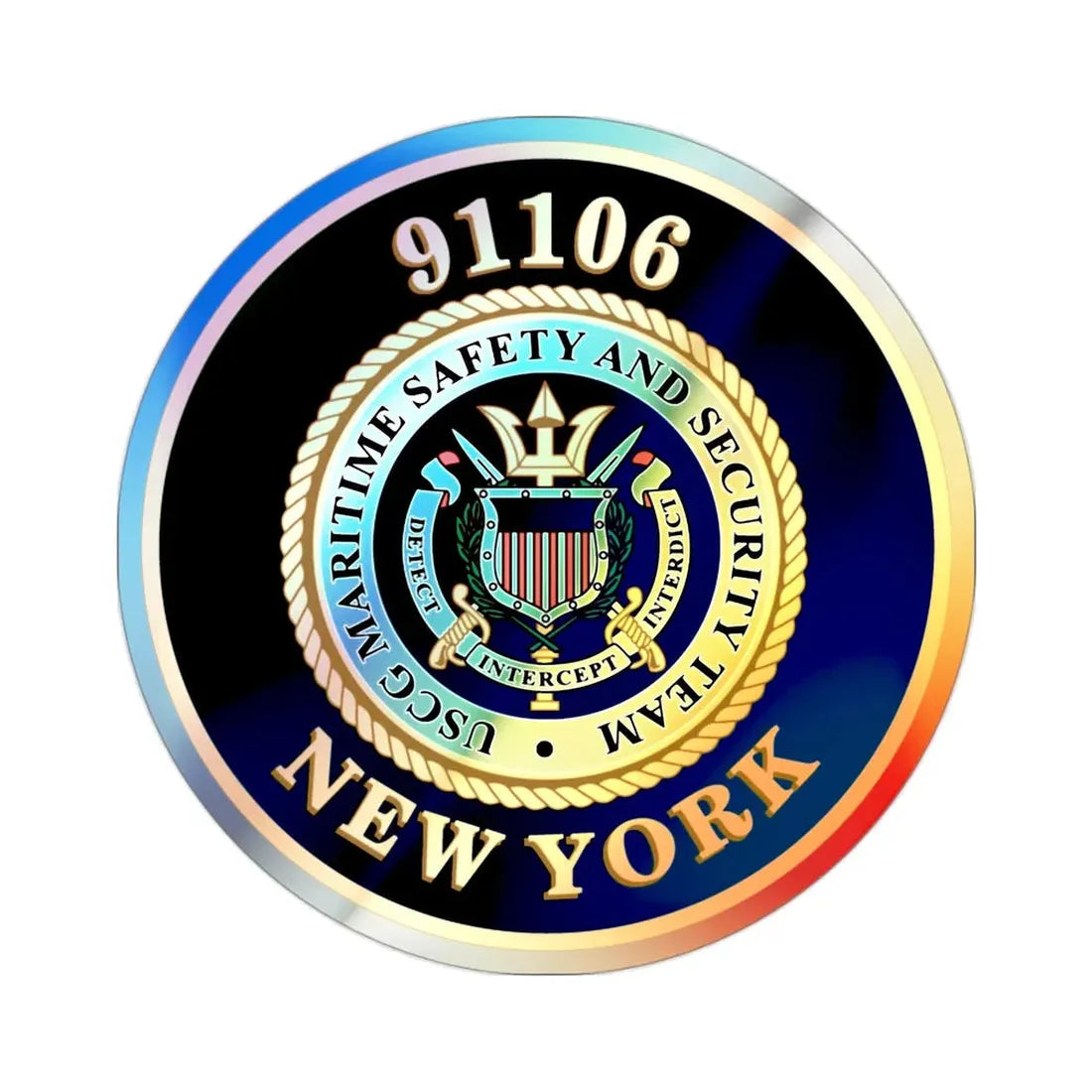 MSST New York 91106 Maritime Safety & Sec Team (U.S. Coast Guard) Holographic STICKER Die-Cut Vinyl Decal - The Sticker Space