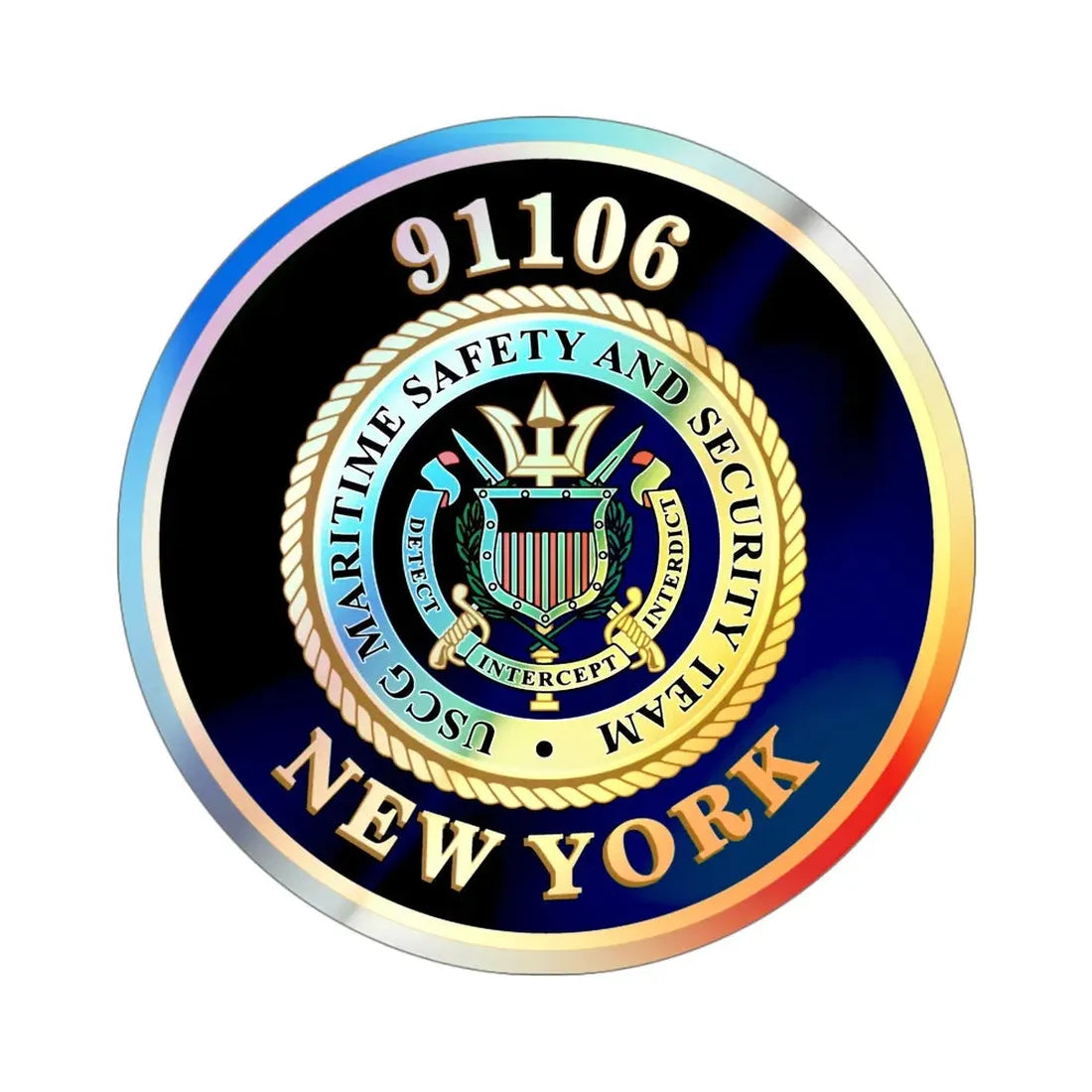MSST New York 91106 Maritime Safety & Sec Team (U.S. Coast Guard) Holographic STICKER Die-Cut Vinyl Decal - The Sticker Space