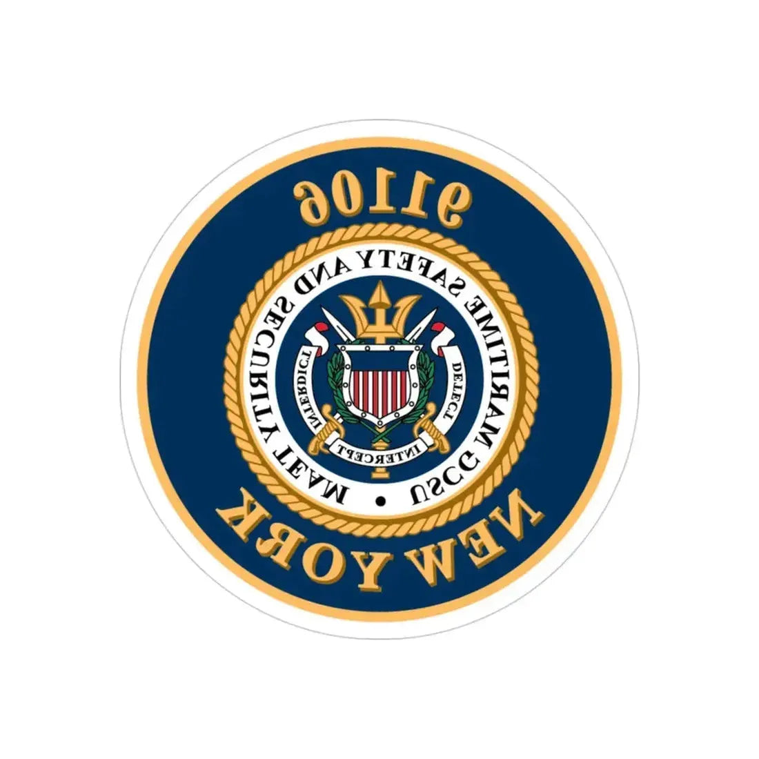 MSST New York 91106 Maritime Safety & Sec Team (U.S. Coast Guard) REVERSE PRINT Transparent Die-Cut STICKER 3 Inch Die-Cut Transparent - The Sticker Space