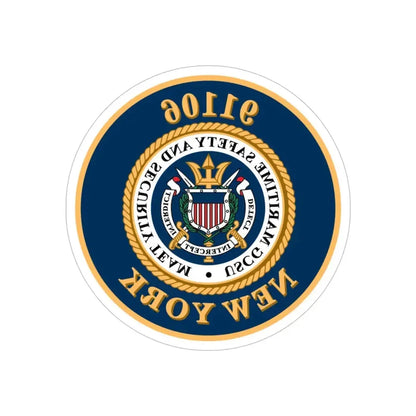 MSST New York 91106 Maritime Safety & Sec Team (U.S. Coast Guard) REVERSE PRINT Transparent Die-Cut STICKER 5 Inch Die-Cut Transparent - The Sticker Space