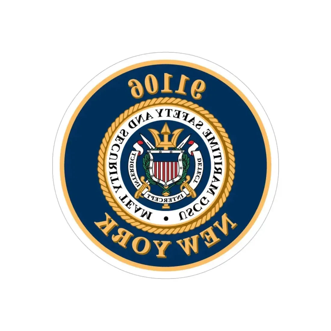 MSST New York 91106 Maritime Safety & Sec Team (U.S. Coast Guard) REVERSE PRINT Transparent Die-Cut STICKER 6 Inch Die-Cut Transparent - The Sticker Space