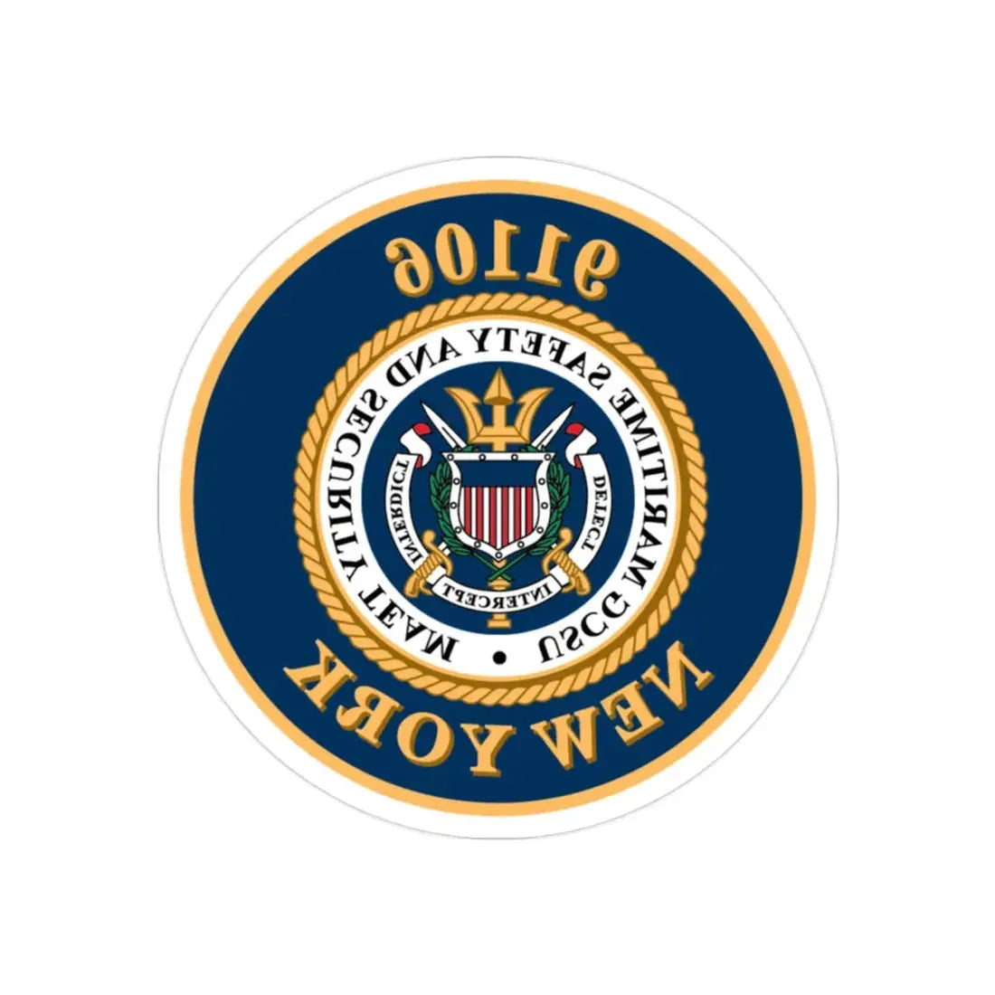 MSST New York 91106 Maritime Safety & Sec Team (U.S. Coast Guard) REVERSE PRINT Transparent Die-Cut STICKER - The Sticker Space