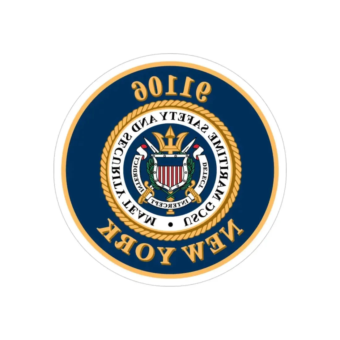 MSST New York 91106 Maritime Safety & Sec Team (U.S. Coast Guard) REVERSE PRINT Transparent Die-Cut STICKER - The Sticker Space
