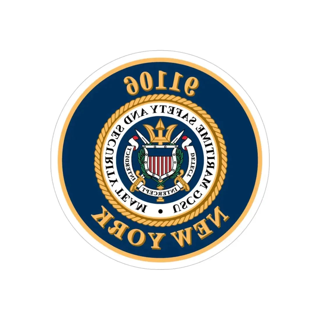 MSST New York 91106 Maritime Safety & Sec Team (U.S. Coast Guard) REVERSE PRINT Transparent Die-Cut STICKER - The Sticker Space