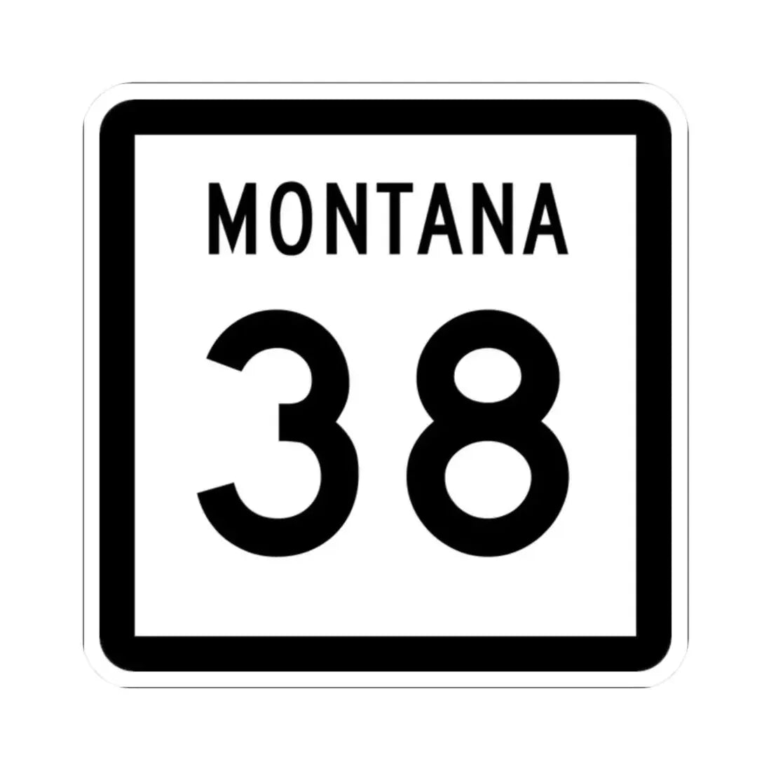 MT-38 (Montana) (Road Sign) STICKER Vinyl Kiss-Cut Decal 2 Inch White - The Sticker Space