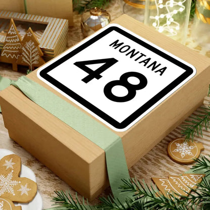 MT-48 (Montana) (Road Sign) STICKER Vinyl Kiss-Cut Decal - The Sticker Space