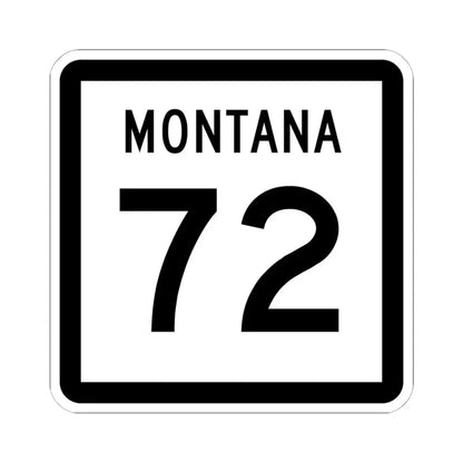 MT-72 (Montana) (Road Sign) STICKER Vinyl Kiss-Cut Decal 6 Inch White - The Sticker Space