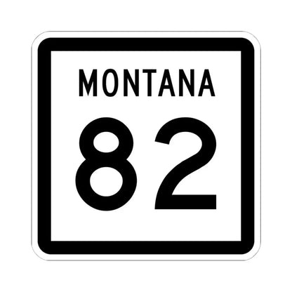 MT-82 (Montana) (Road Sign) STICKER Vinyl Kiss-Cut Decal 6 Inch White - The Sticker Space