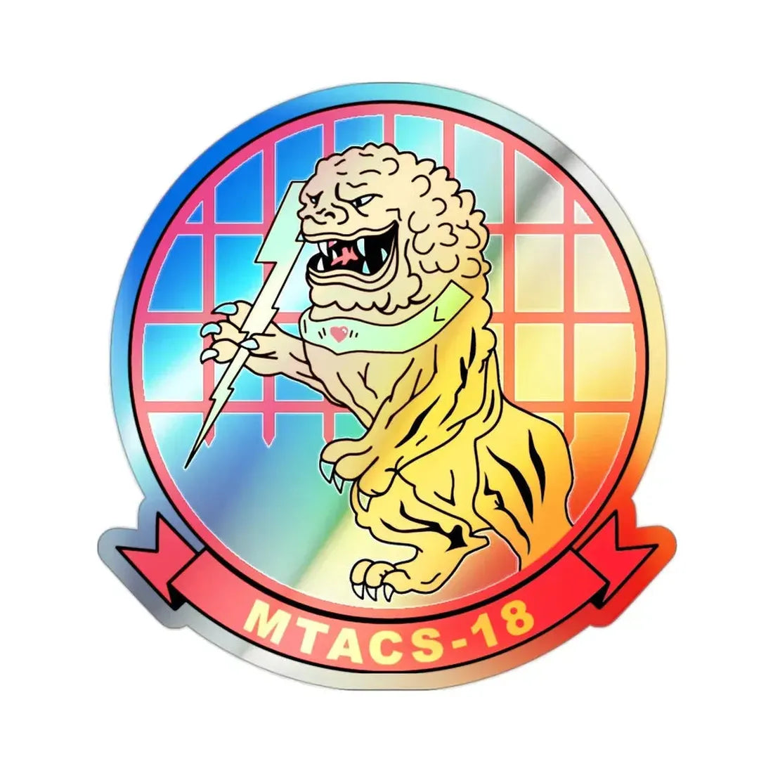 MTACS 18 (USMC) Holographic STICKER Die-Cut Vinyl Decal 2 Inch Holographic - The Sticker Space