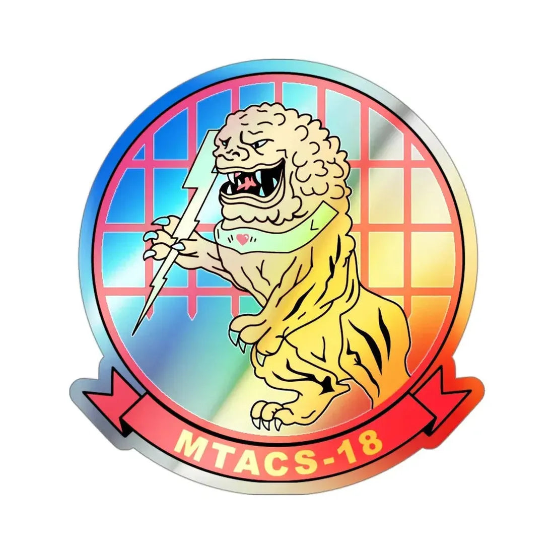 MTACS 18 (USMC) Holographic STICKER Die-Cut Vinyl Decal 3 Inch Holographic - The Sticker Space