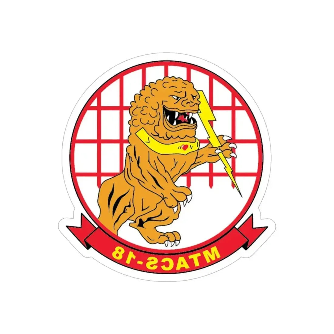 MTACS 18 (USMC) REVERSE PRINT Transparent Die-Cut STICKER 5 Inch Die-Cut Transparent - The Sticker Space