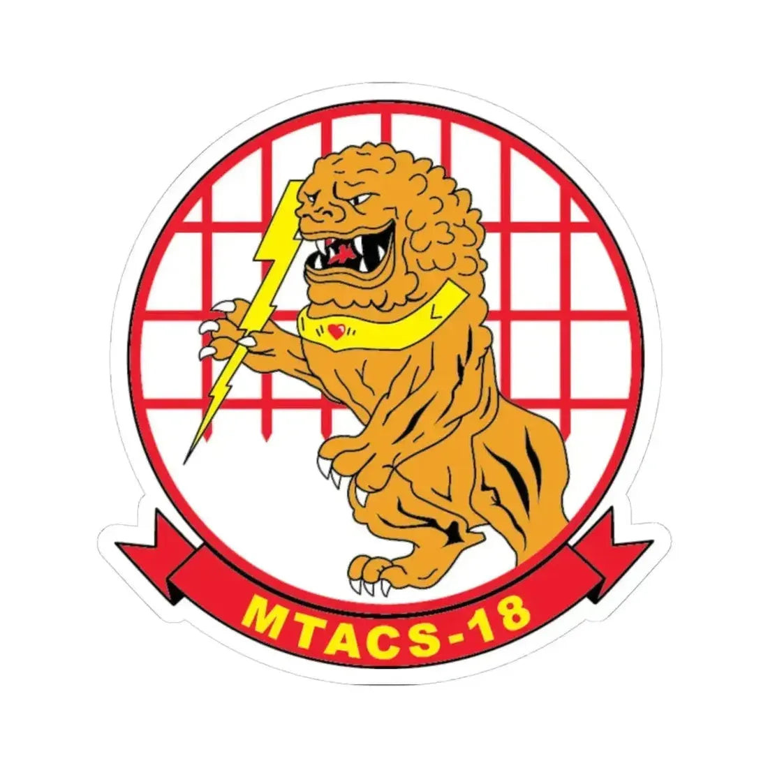 MTACS 18 (USMC) STICKER Vinyl Kiss-Cut Decal 4 Inch White - The Sticker Space