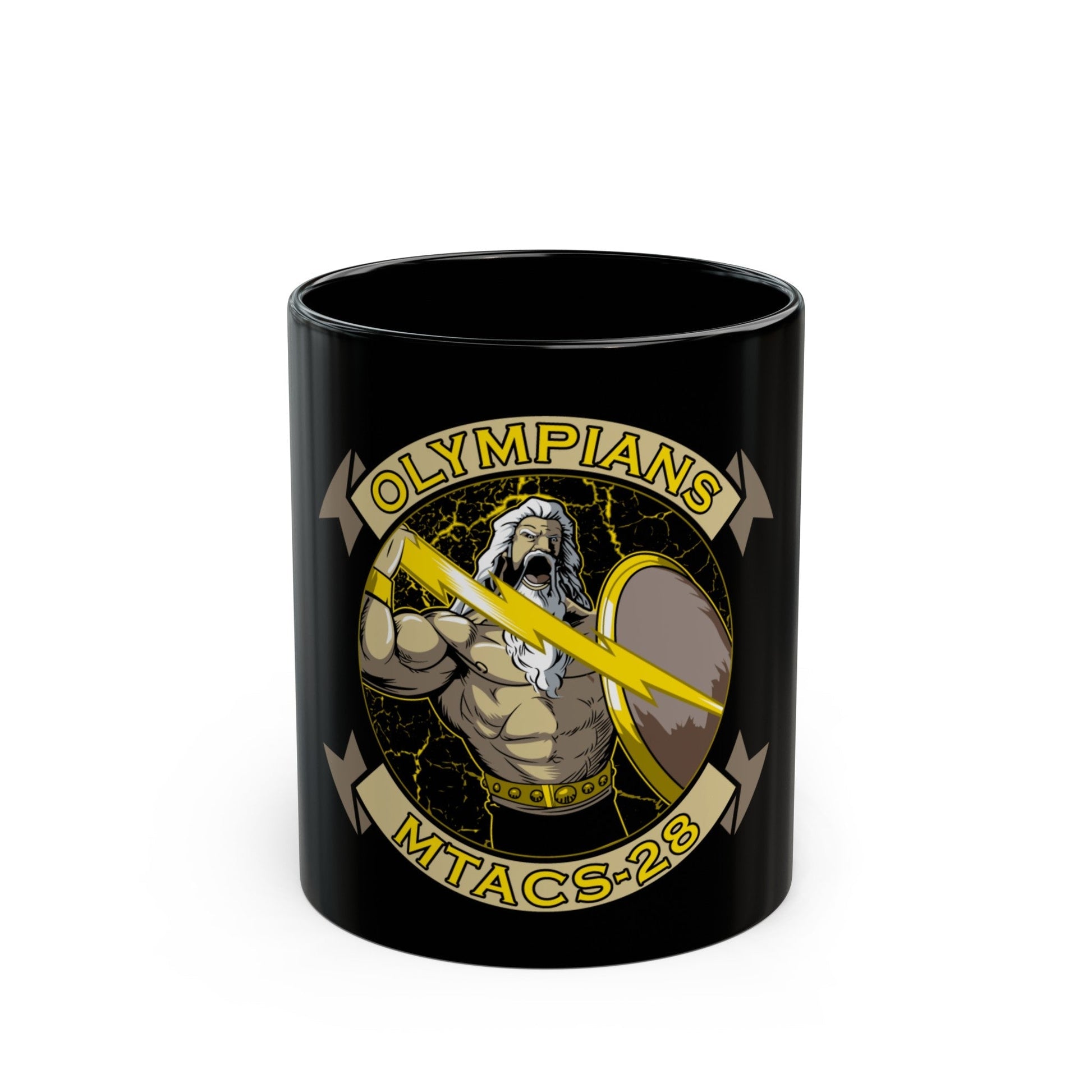 MTACS 28 Olympians (USMC) Black Coffee Mug-11oz-The Sticker Space