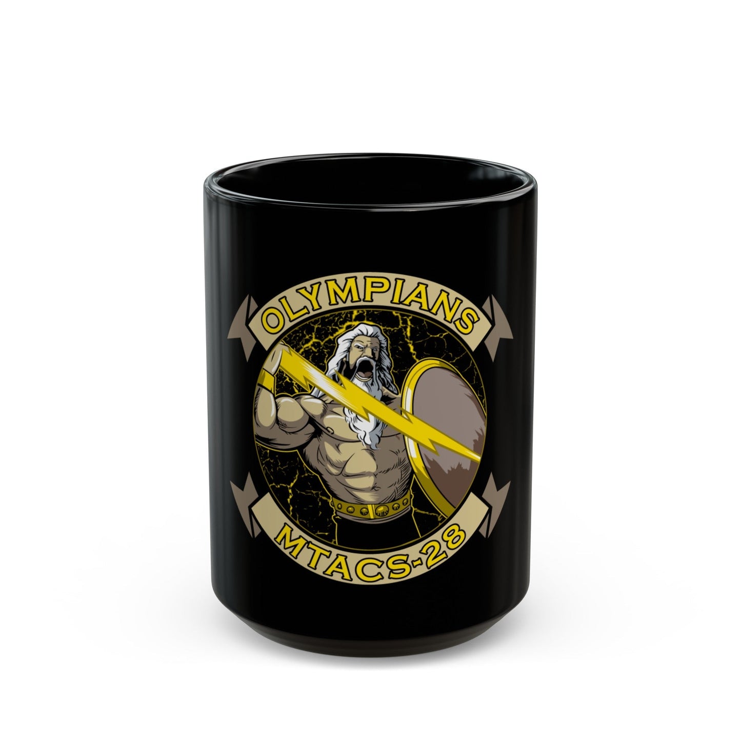 MTACS 28 Olympians (USMC) Black Coffee Mug-15oz-The Sticker Space