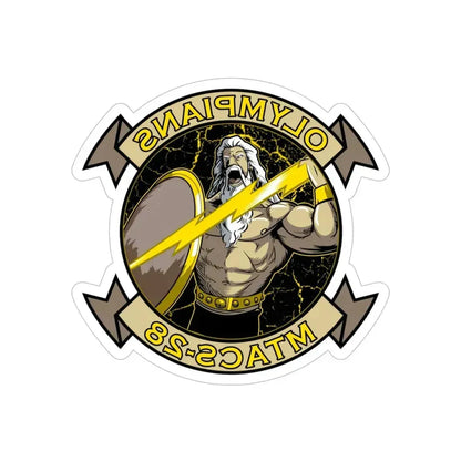 MTACS 28 Olympians (USMC) REVERSE PRINT Transparent Die-Cut STICKER 5 Inch Die-Cut Transparent - The Sticker Space