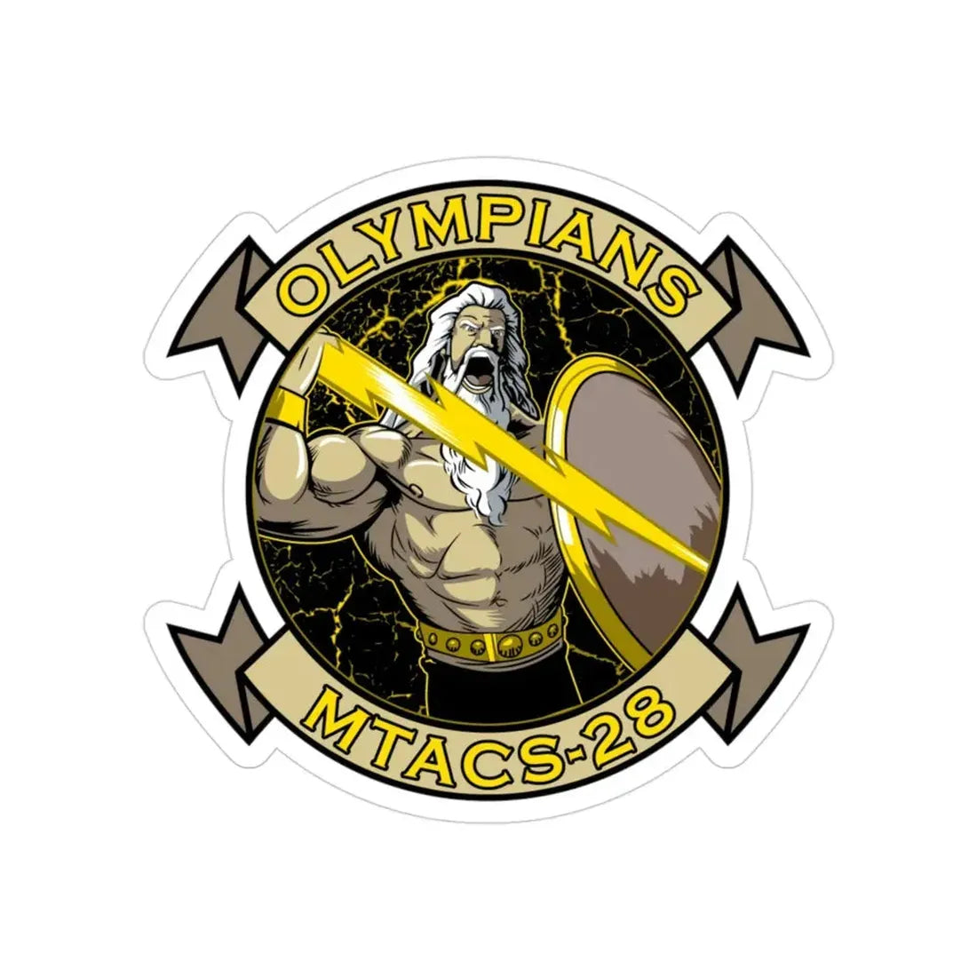 MTACS 28 Olympians (USMC) Transparent STICKER Die-Cut Vinyl Decal 3 Inch - The Sticker Space