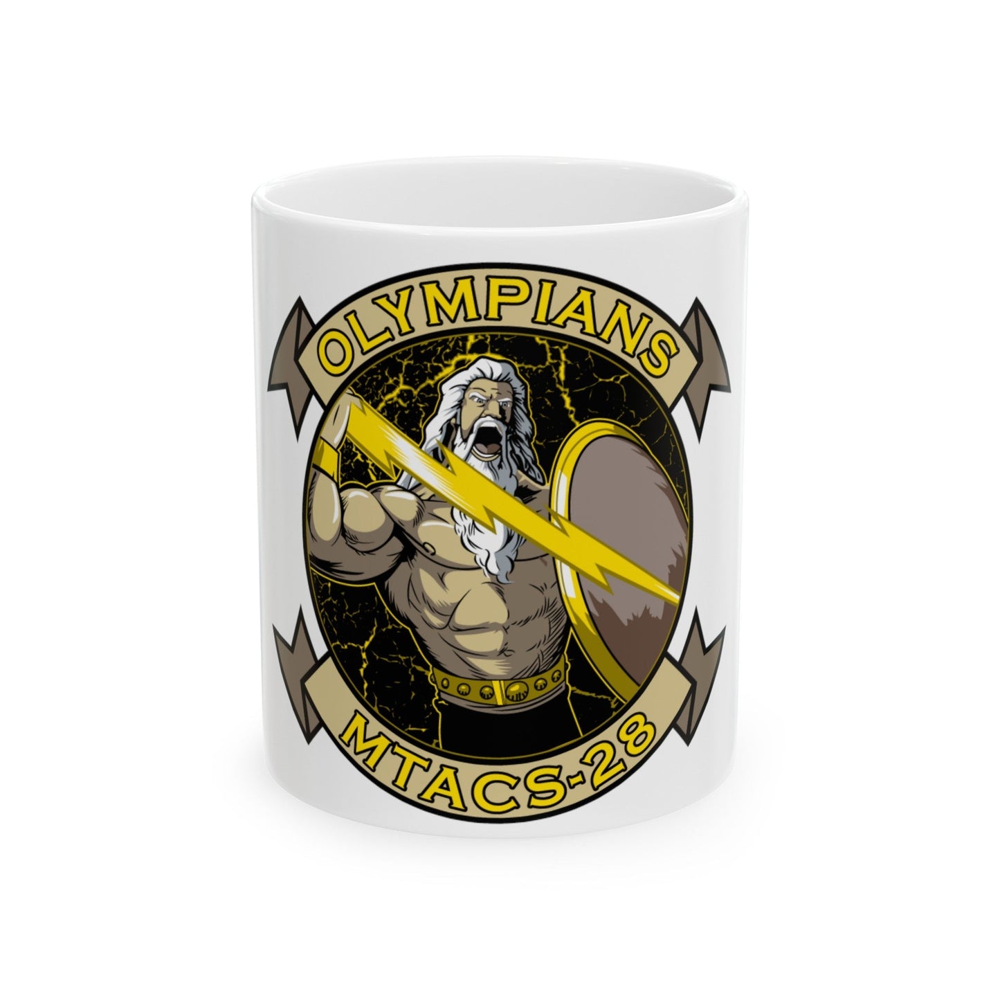 MTACS 28 Olympians (USMC) White Coffee Mug-11oz-The Sticker Space