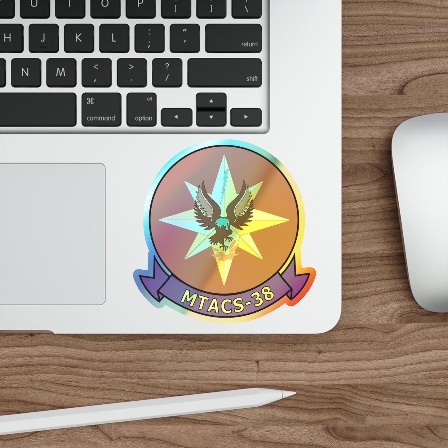 MTACS 38 Fire Chickens (USMC) Holographic STICKER Die-Cut Vinyl Decal-The Sticker Space