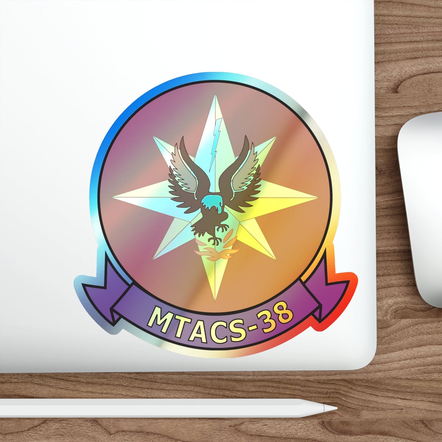 MTACS 38 Fire Chickens (USMC) Holographic STICKER Die-Cut Vinyl Decal-The Sticker Space