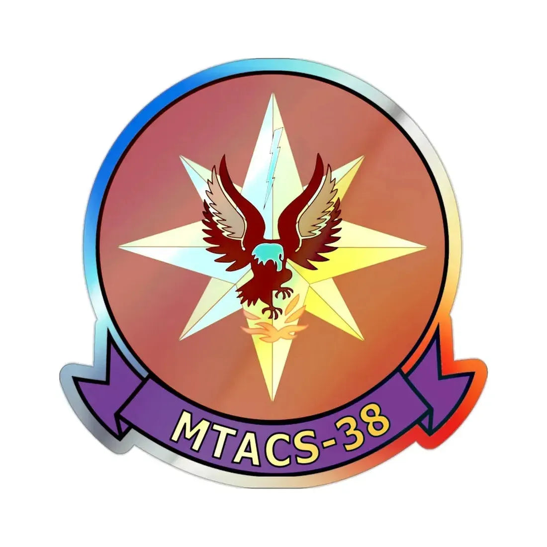 MTACS 38 Fire Chickens (USMC) Holographic STICKER Die-Cut Vinyl Decal - The Sticker Space
