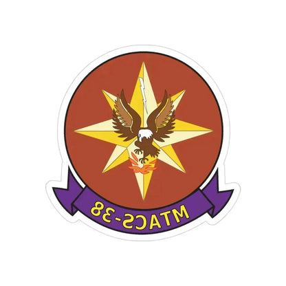 MTACS 38 Fire Chickens (USMC) REVERSE PRINT Transparent Die-Cut STICKER 3 Inch Die-Cut Transparent - The Sticker Space