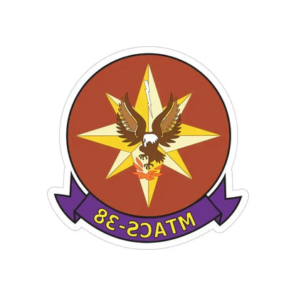 MTACS 38 Fire Chickens (USMC) REVERSE PRINT Transparent Die-Cut STICKER 5 Inch Die-Cut Transparent - The Sticker Space