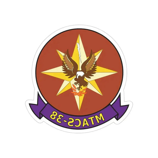 MTACS 38 Fire Chickens (USMC) REVERSE PRINT Transparent Die-Cut STICKER 6 Inch Die-Cut Transparent - The Sticker Space