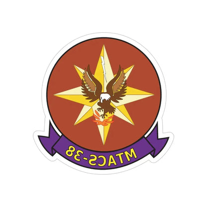 MTACS 38 Fire Chickens (USMC) REVERSE PRINT Transparent Die-Cut STICKER - The Sticker Space