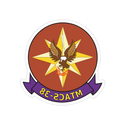 MTACS 38 Fire Chickens (USMC) REVERSE PRINT Transparent Die-Cut STICKER - The Sticker Space