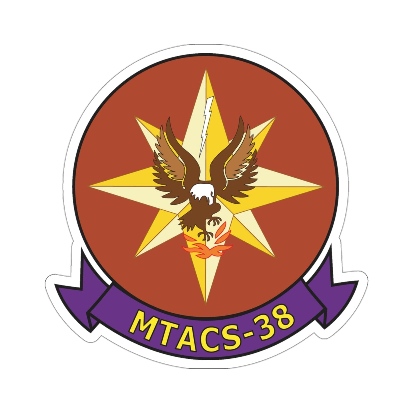 MTACS 38 Fire Chickens (USMC) STICKER Vinyl Die-Cut Decal-3 Inch-The Sticker Space