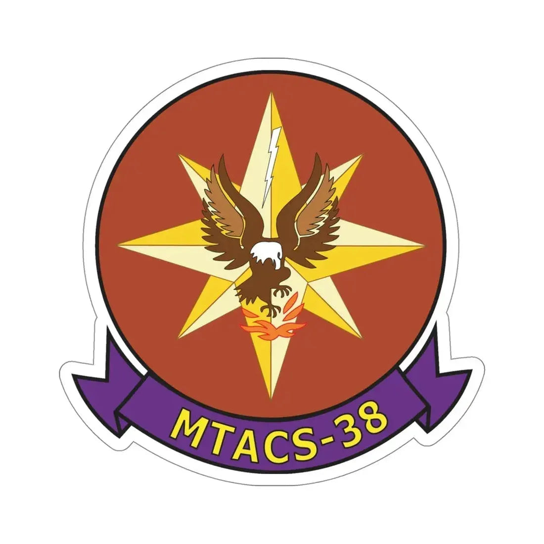 MTACS 38 Fire Chickens (USMC) STICKER Vinyl Die-Cut Decal 5 Inch - The Sticker Space