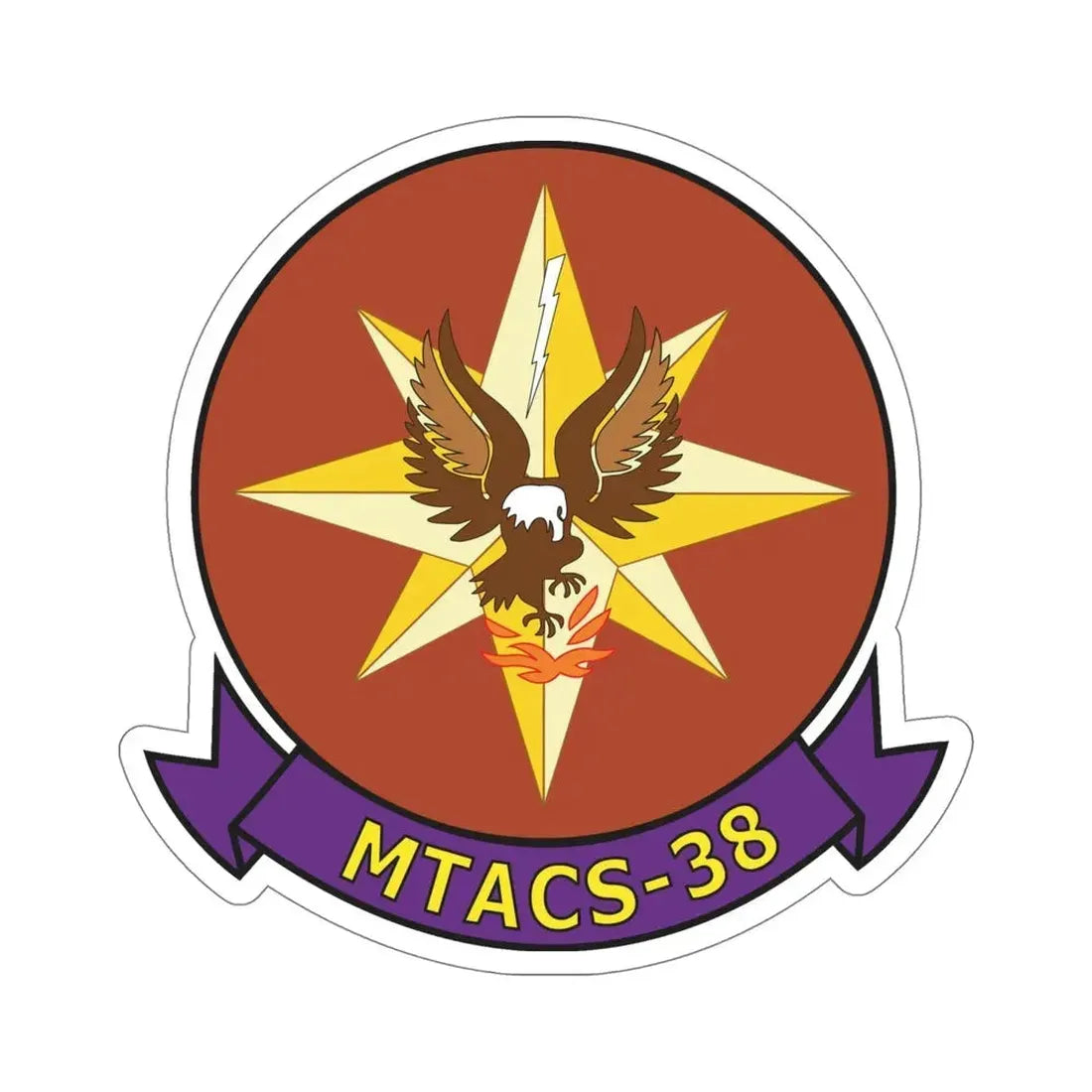 MTACS 38 Fire Chickens (USMC) STICKER Vinyl Die-Cut Decal 6 Inch - The Sticker Space