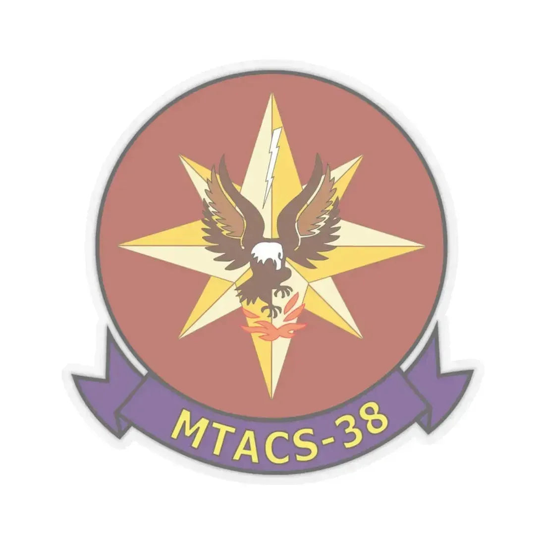 MTACS 38 Fire Chickens (USMC) STICKER Vinyl Kiss-Cut Decal 4 Inch Transparent - The Sticker Space
